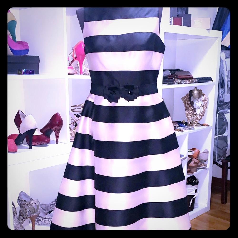Adrianna Papell striped (fit and flare) dress